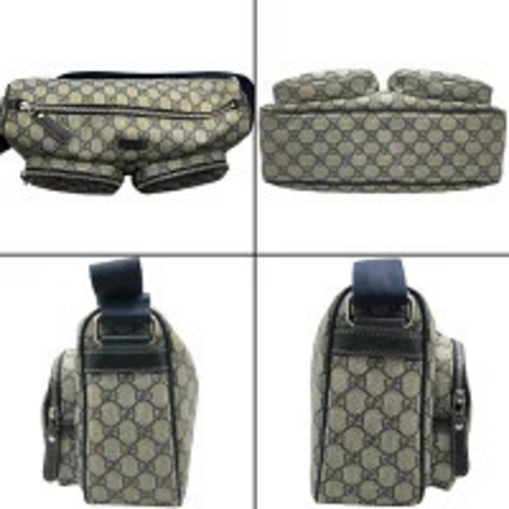 Gucci Crossbody GG Blue Shoulder Bag Logo Supreme Beige Navy Canvas - Picture 3 of 13